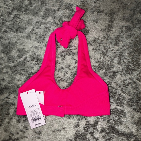 NWT Kona Sol Textured Halter Bikini Top Pink Size XXS (00) - Picture 3 of 3